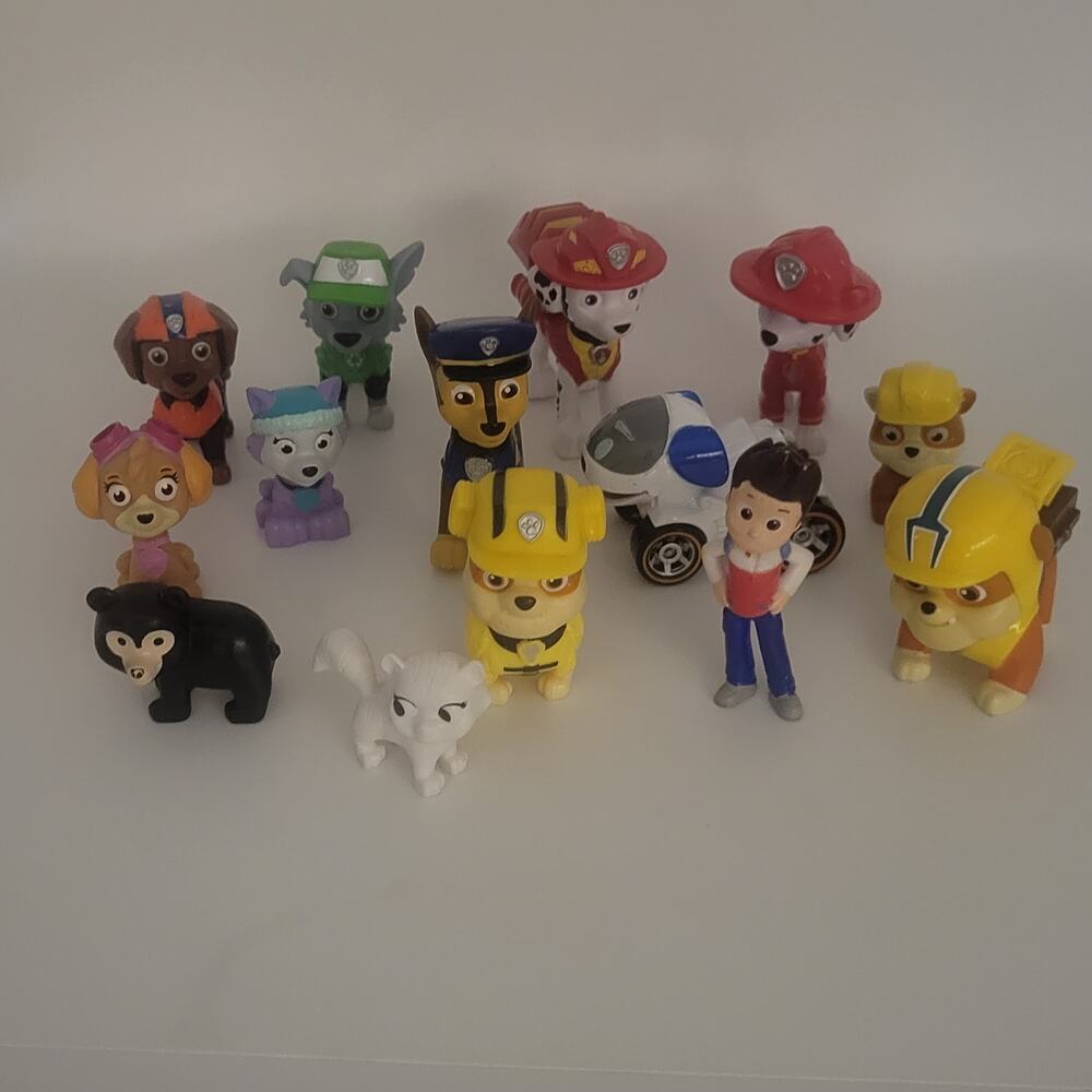 14 Paw Patrol Figurines Great For Cake Toppers. Rubble Chase Marshall More